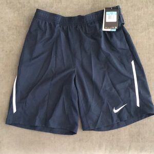 Nike Men's Med Navy Blue & White Dri-Fit Stay Cool Unlined Tennis Shorts #523247